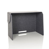 Divisorio per scrivania grigio FLEXMIUT FOLD con due uscite per cavi orizzontali di hjh OFFICE – vista a 360° (vista frontale 15°)