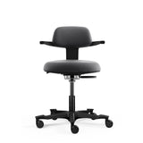 Sedia da lavoro WORK 40 grigio scuro con braccioli e cinque ruote di hjh OFFICE