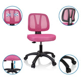 Sedia girevole per bambini KID YU 200 rosa con schienale in rete, seduta regolabile in altezza e rotelle di hjh OFFICE