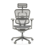 Poltrona di lusso ERGOHUMAN ULTRA G GEN2 grigia con rivestimento in rete e base a cinque ruote di hjh OFFICE – vista a 360° (vista frontale 0°)