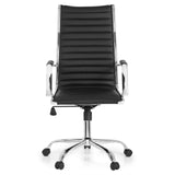 Poltrona professionale VEMONA 20 nera con cuciture trasversali, braccioli e base a cinque ruote di hjh OFFICE – vista a 360° (vista frontale 0°)