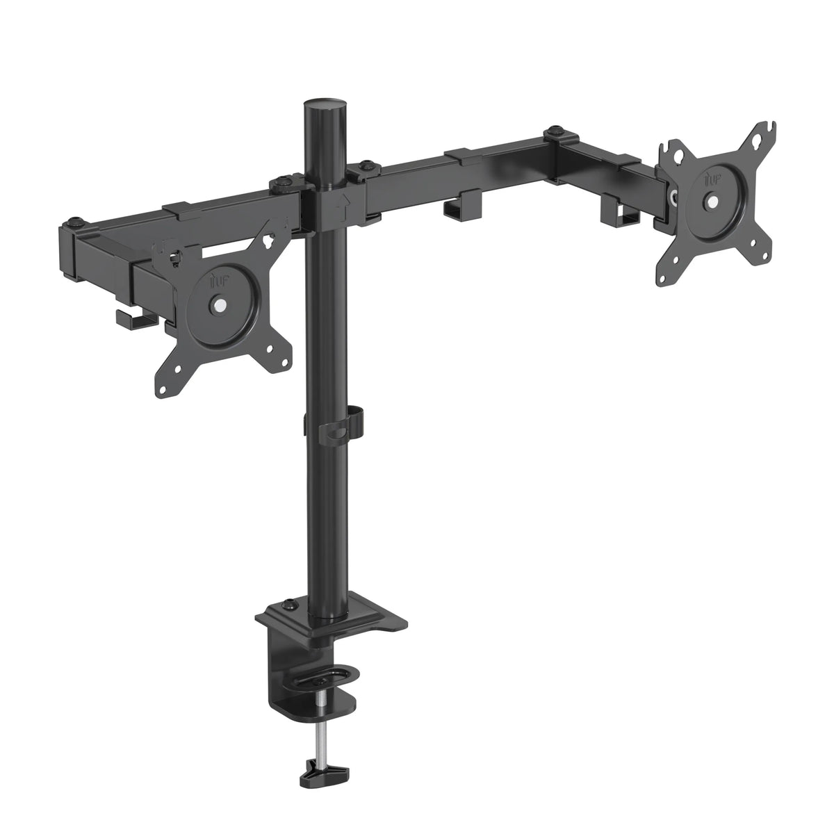 Supporto per monitor nero Ergomount M2 per due schermi con fissaggio al tavolo di hjh OFFICE