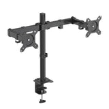 Supporto per monitor nero Ergomount M2 per due schermi con fissaggio al tavolo di hjh OFFICE