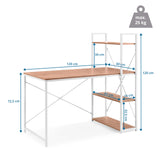 Disegno tecnico della scrivania Easy Up3 con dimensioni 120 × 60 cm e un'altezza totale di 120 cm di hjh LIVING