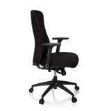 Sedia da ufficio professionale OFFICE XT PRO nera con braccioli e base a cinque ruote di hjh OFFICE – vista a 360° (profilo laterale 80°)