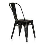 Sedia bistro nera VANTAGGIO COMFORT con struttura in metallo e schienale alto di hjh OFFICE – vista a 360° (vista frontale a tre quarti 60°)
