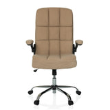 Poltrona Home Office RELAX WD 100 beige con rivestimento in velluto a coste e base a cinque ruote di MyBuero – vista a 360° (vista frontale 0°)
