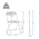 Disegno tecnico della Sedia da esterno TUDELA XXL W con altezza di 80 cm e portata di 190 kg di hjh OFFICE