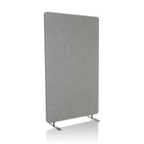 Parete divisoria FLEXMIUT STAND grigio chiaro con due piedi di supporto di hjh OFFICE – vista a 360° (vista frontale a tre quarti 30°)