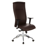 Poltrona di lusso MURANO 20 marrone scuro con braccioli e base a cinque ruote di hjh OFFICE – vista a 360° (vista frontale a tre quarti 40°)
