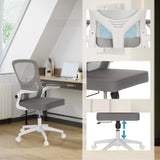 Sedia Home Office BELIO W in grigio con schienale in rete, seduta grigia e pistone a gas regolabile in altezza di hjh OFFICE