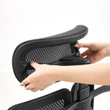 Poggiatesta regolabile in rete di nylon nera della sedia da ufficio professionale Ergo U2 Pro3 di hjh OFFICE