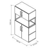 Disegno tecnico dell'armadio FlexWall con 1452 × 800 mm di hjh OFFICE PRO