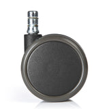 Singola rotella per sedia 5x ROLO No-Noise 11mm/65mm nera per pavimenti duri con perno in metallo argentato di hjh OFFICE
