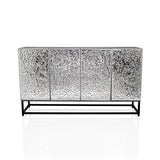 Cassettiera METALLIO con frontali argentati strutturati su struttura in metallo nero di hjh LIVING