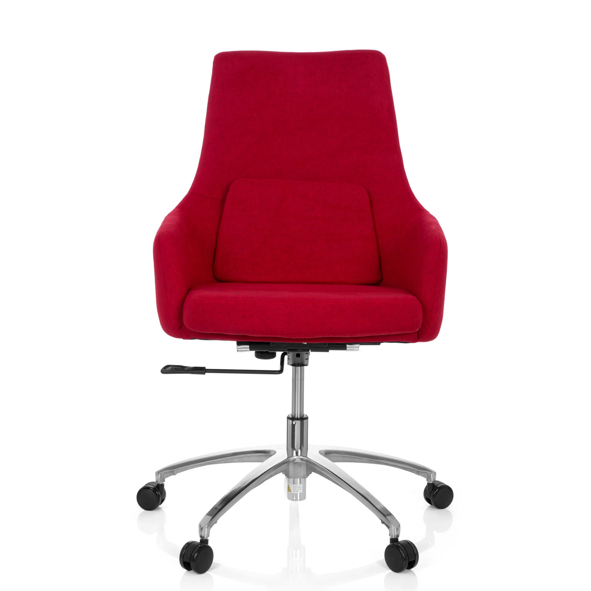 Sedia Home Office SHAKE 100 rossa con seduta imbottita, schienale alto e base a stella di hjh OFFICE
