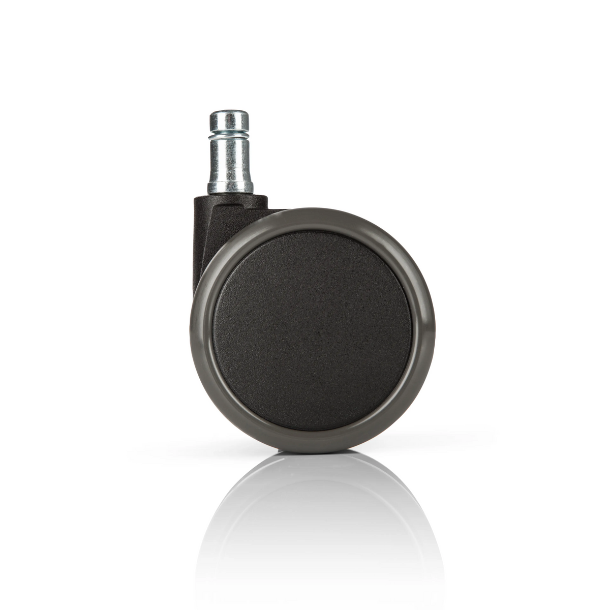 Schwarze Stuhlrolle 5x ROLO 11mm/65mm für Hartböden mit Metallstift von hjh OFFICE – 360-Grad-Ansicht (Rückenansicht 180°)
