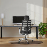 High-end Sedia da ufficio SPINIO ELITE L nera con schienale in rete e poggiatesta di hjh OFFICE