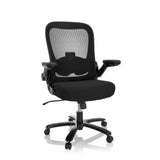 Sedia girevole XXL INSTRUCTOR SW I nera con schienale in rete, braccioli e base a cinque ruote di hjh OFFICE – vista a 360° (vista frontale 20°)