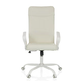 Sedia Home Office STRYKA W beige con braccioli e base a cinque ruote di hjh OFFICE – vista a 360° (vista frontale 0°)