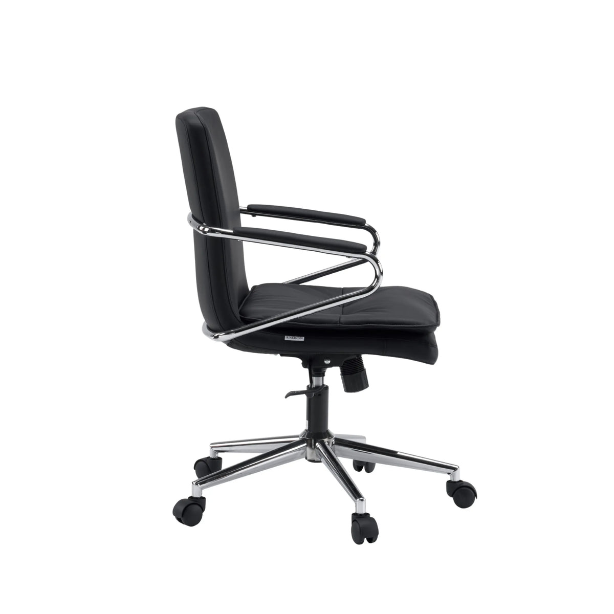 Sedia Home Office Rovento nera con braccioli e base cromati di hjh OFFICE