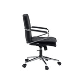 Sedia Home Office Rovento nera con braccioli e base cromati di hjh OFFICE