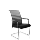 Sedia a sbalzo FALCONE V con rivestimento nero-grigio e struttura cromata di hjh OFFICE