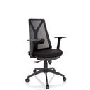 Sedia Home Office FALUN BASIC in nero con schienale in rete e braccioli di hjh OFFICE
