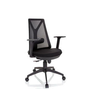Sedia Home Office FALUN BASIC in nero con schienale in rete e braccioli di hjh OFFICE