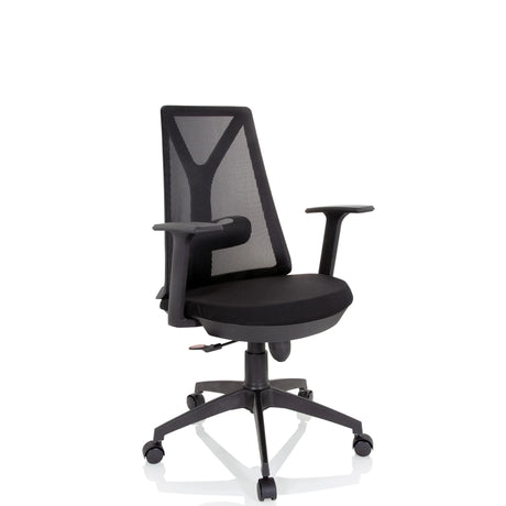 Sedia Home Office FALUN BASIC in nero con schienale in rete e braccioli di hjh OFFICE