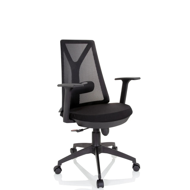 Sedia Home Office FALUN BASIC in nero con schienale in rete e braccioli di hjh OFFICE