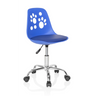 Sedia girevole per bambini FANCY I blu con traforazioni a forma di zampa e base lucida di hjh OFFICE
