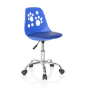 Sedia girevole per bambini FANCY I blu con traforazioni a forma di zampa e base lucida di hjh OFFICE