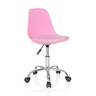 Sedia girevole per bambini FANCY II rosa con base cromata lucida e rotelle di hjh OFFICE