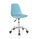 Sedia girevole per bambini FANCY II turchese con struttura cromata lucida e rotelle di hjh OFFICE