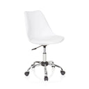 Sedia Home Office FANCY PRO in bianco con scocca seduta curva e struttura cromata di hjh OFFICE