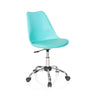 Sedia Home Office FANCY PRO in turchese con base cromata e rotelle di hjh OFFICE