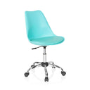 Sedia Home Office FANCY PRO in turchese con base cromata e rotelle di hjh OFFICE