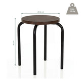 Vista dimensionale dello sgabello ALRANDA con 33 cm di diametro e 46 cm di altezza di hjh LIVING