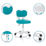 Sedia girevole per bambini KIDDY TOP W blu con altezza del sedile regolabile, rotelle e schienale di hjh OFFICE