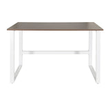 Scrivania WORKSPACE LIGHT I in noce e bianco con gambe a U di hjh OFFICE – vista a 360° (vista frontale 0°)
