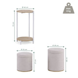 Disegno tecnico del tavolino Nestup 1 con un'altezza di 72 cm e un diametro di 44 cm di hjh LIVING