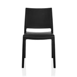 Sedia da esterno nera T37 V con semplice schienale e quattro gambe di hjh LIVING – vista a 360° (vista frontale 0°)