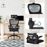 Sedia Home Office ERGOMY FLEX in nero con schienale in rete traspirante e seduta regolabile di MyBuero