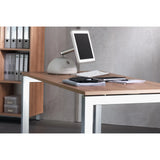 Scrivania regolabile in altezza JAVA 16 S in rovere con struttura bianca di hjh OFFICE PRO