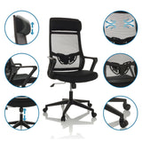 Sedia Home Office NEKEO in nero con dettagli regolabili e ruote di hjh OFFICE
