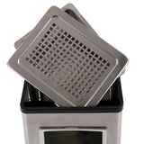 Inserto in acciaio inossidabile con copertura a griglia del Posacenere stand-up CLEAN I di hjh OFFICE