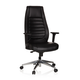 Poltrona professionale VITORO nera con schienale trapuntato e base a cinque ruote di hjh OFFICE – vista a 360° (vista frontale 20°)
