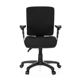 Sedia da ufficio professionale ZENIT BASE nera con braccioli e base a cinque ruote di hjh OFFICE – vista a 360° (vista frontale 0°)