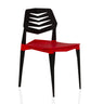 Sedia da esterno Flecharo in rosso e nero con schienale particolare di hjh LIVING